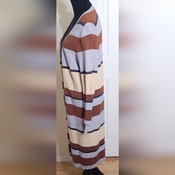 Cara Sanatana x Nine West Women's Balloon Sleeves Sweater Cardigan Brown/Gray M - Picture 4 of 13